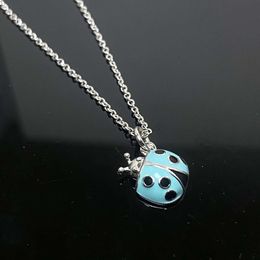 Designer Tiffancy Necklace New Product Live Broadcast v Gold Drop Glue Enamel Blue Ladybug Necklace Insect Clavicle Chain Internet Celebrity Same Style