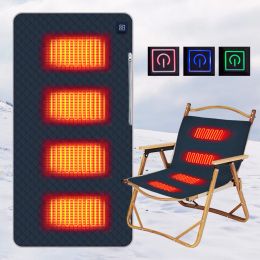 Accessories Portable Heated Chair Cushion 4 Areas USB Heated Cushion 3 Adjustable Temperature Warmer Sitting Mat Pad for Camping Fishing Car