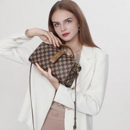 Shoulder Bags BADEDALL Brand High Quality PVC Leather Pillow Bag For Women 2024 Cylindrical Plaid Hand Bowling Crossbody
