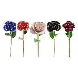 Decorative Flowers Artificial Rose Flower Valentine's Day Gift For Wife Girlfriend Friend Graduation Wedding Party Decor Mother's