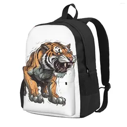 Backpack Tiger Vibrant Colours Cartoon College Backpacks Male Design Soft School Bags Kawaii Rucksack