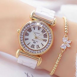 Women's Watches Luxury Brand Fashion Dress Female Gold Watches Women Bracelet Diamond Ceramic Watch For Girl Reloj Mujer 2105256D