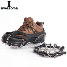 Gripper 19 Teeth Steel Ice Gripper Spike for Shoes Anti Slip Hiking Climbing Snow Spikes Crampons Cleats Chain Claws Grips Boots Cover