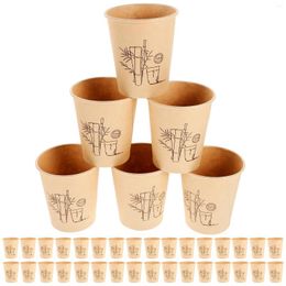 Disposable Cups Straws 150 Pcs Coffee Thickened And Hardened Bamboo Fibre Natural Colour 9 Oz Paper Cup 150pcs Espresso Carrying Multi-use