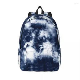 Storage Bags Blue Tie Dye Pattern Teenage Backpack Sports Student Hiking Travel Daypack For Men Women Laptop Canvas