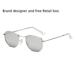 2020 Sunglasses women men Brand Designer Metal Frame Unique Hexagonal Flat lens Coating uv400 Sun glasses Goggle Eyewear with box 4816376