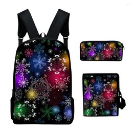 Backpack Harajuku Merry Christmas 3D Print 3pcs/Set Pupil School Bags Laptop Daypack Inclined Shoulder Bag Pencil Case