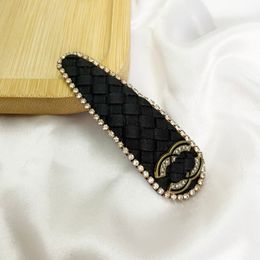 Korean Checkered BB Hair Clip Classic Designer Diamond Hairpin Spring Gift Charm Hair Clip High Quality Girl Hair Jewelry