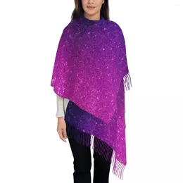 Scarves Women Scarf Ombre Print Head With Tassel Magical Purple Shawls And Wrap Winter Designer Bufanda Mujer