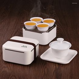 Teaware Sets Mini Portable Travelling Gongfu Tea Set Gaiwan Teacups Cloth In Serving Box