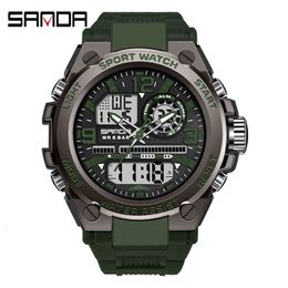 Sanda Alarm Clock, Fashionable Trend, Shock-absorbing Multifunctional Waterproof Luminous Electronic Watch, Male Watch