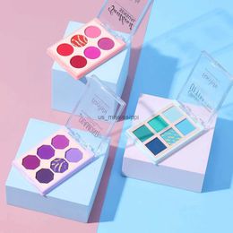 Eye Shadow Colourful Eyes Pigment Female Cosmetics Matte Glitter Eyeshadow Eyes Makeup 6 Colour Eye Shadow Palette Blue Purple EyeshadowL2403