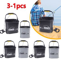 Boxes 31pcs Fishing Bucket Folding 20cm 22cm Portable Collapsible Fish Live Bait Container For Fishing Accessories Fishing Tackle