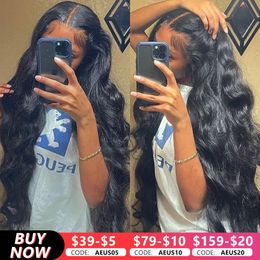 30inch 13x4 Body Wave Lace Front Wig Human Hair PrePlucked Brazilian Human Hair Lace Frontal Wigs for Women Lace Closure Wig