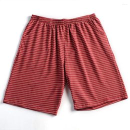 Men's Shorts Men Cotton Boxer Striped Sport Underpants Lenthen Soft Trunks Elasticity Middle Waist Pajama Breath Bottoms Wear