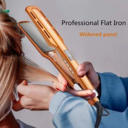 Irons Professional Tourmaline Ceramic Hair Straightener LCD Display Flat Iron Fast Heat Curling and Straightening Salon