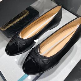 designer shoes Paris Brand designer chan Ballet Flats Shoes Women Quilted Genuine Leather Slip on Ballerina Luxury Round Toe Ladies Dress Shoes HJ2G