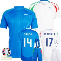 ItaLYs Soccer Jersey 2024 Euro Cup ItALia Camisetas Kids Kit Full Set ItaliAN National Team Home Away Player Version italiana Football Shirt CHIESA BARELLA VERRATTI