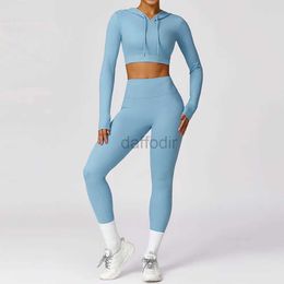 Women's Tracksuits 2pcs Seamless Set Gym Clothes Sportswear Suit Women Tracksuit Fitness Long Sleeve Crop Top Sports Bra Gym Leggings 24318