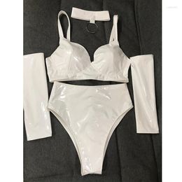 Stage Wear 2024 Pole Dance Clothing For Women White Sexy Bikini Sets Nightclub Bar Dj Performance Costumes Jazz Rave Clothes DN17294