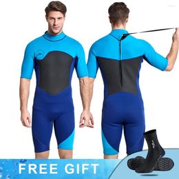 Women's Swimwear 2MM Neopreno Men Wetsuit One-Piece Swimsuits Short Sleeve Rash Guards Snorkeling Kayaking Surfing Clothes Diving Quick Dry