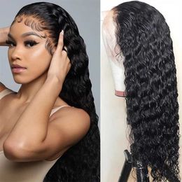 Synthetic Wigs Deep Wave 13x6 HD Lace Front Human Hair Wig Closure 6X4 5X5 Glueless Wig Curly 13x4 Lace Frontal Wigs For Women Wet And Wavy 240328 240327