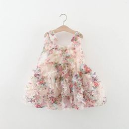 Girl Dresses Toddler Girls Sleeveless Sundress Bowknot Floral Prints Ruffles Dress Size 5 Little Christmas