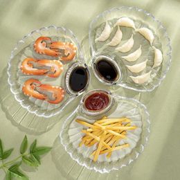 Plates Multi-purpose Dumpling Dish Dip Fried Chicken Plate Fries Ketchup Holder Snack 2-Grid Dumplings Dessert