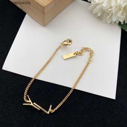 Jewelry Charms YSLDesigner Double Y Steel Pendant Collier Necklace Loop Bracelet Titanium For Wedding Women Collares Girls Gold Top Quality