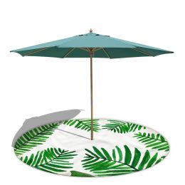 Mat Beach Umbrella Mat 8cm Hole With Snap Button Microfber Portable Tropical Leaf Printed Fixed Umbrella With Hole On Beach Mats