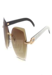 New style trendy top quality natural mixed buffalo horn Sunglasses in gold with cut lenses 8300817 for unisex size 6018140mm4943884