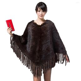 Scarves Fashion Luxury Real Shawl Coat Women Warm Genuine Poncho With Tassel Female Outdoor Casual Cape Custom