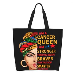 Shopping Bags Kawaii Print African Gril Black Women Tote Recycling Canvas Shopper Shoulder Handbag