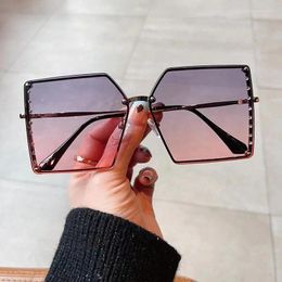 Sunglasses Fashion Glasses Women Rimless Square Shape UV400 Protection Woman Selling Travelling Female Sunglass