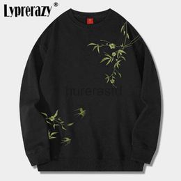 Men's Hoodies Sweatshirts Lyprerazy New Chinese Style Bamboo Embroidery Sweatshirts Autumn Winter Cotton Loose Couples National Tide 24318