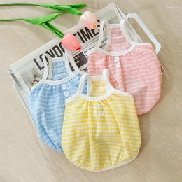 Dog Apparel Pet Clothes Candy Colour Striped Suspender Vest For Dogs Clothing Cat Small Thin Sweet Summer Boy Chihuahua Products 2024