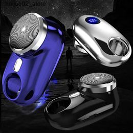 Electric Shavers Mini electric shaver with ambient light LED display screen suitable for men portable travel brushless and cordless facial Q240319