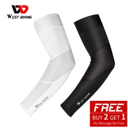 Warmers WEST BIKING Cycling Arm Sleeves Sunscreen AntiUV Fishing Running Basketball Arm Warmer Outdoor Sport Fitness Compression Sleeve