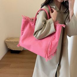 Сумки на плечо Холщовая сумка-тоут большой вместимости Нишевый дизайн Новая модная и элитная женская ручная сумка на плечо 240318