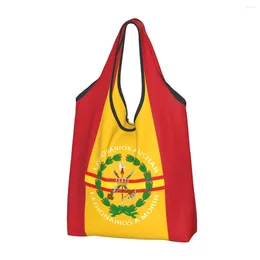 Storage Bags Spanish Legion Groceries Shopping Bag Fashion Shopper Shoulder Tote Big Capacity Portable Spain Coat Of Arms Handbag