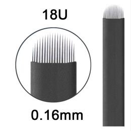 Needles Laminas Tebori Nano 0.16mm 18 UShape Nano Microblading Needle Blade Tattoo Needles for Permanent Makeup Eyebrow Pen Agulhas