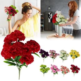 Decorative Flowers Fall Flower Decorations 11 Head Artificial Silk Fowers Carnation Bunch Wedding Home Outdoor Size