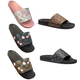 Designer-Sandalen für Damen Woody Slipper beige Schriftzug Stoff Canvas Hausschuhe Damen Strandschuhe