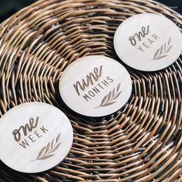 Party Decoration 13 PCS/Set Baby Monthly Milestone Set Wood Engraved Rounds Born Sign Shower Gifts