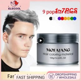 Color 1~7PCS Mofajang Color hair wax Hair Styling Temporary Dye Disposable Fashion Styling Hair Dye Coloring Mud cream edge control