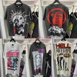 Mens Womens Designer Hellstar Camiseta de Alta Qualidade Streetwear Hip Hop Moda Hell Star Manga Curta Tee Us Tamanho S-XL