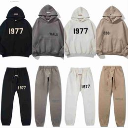 Designer Mens 1977 essentialshoodie essent ess Hoodie Pants Number Sweatpants Jogging Hip Hop essentialshoody set tracksuit Sweatshirt Pullover Sports suit TUOA