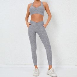 Women's Two Piece Pants Women Fitness Gym Set Push Up Sportswear Woman 2024 Workout Sets Womens Yoga Clothing Sports Bra Leggings Outfit