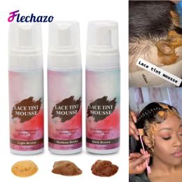 Adhesives Lace Tint Mousse For Wigs Frontal Lace Tinting Mousse Foam Light Medium Dark Brown Quick Dry Wig Tint Mousse For Hairpieces