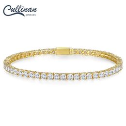 Tennis Chain Mens and Womens Hip Hop Copper Plated k Gold Single Row Full Diamond White Zircon Bracelet